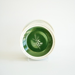 [Home0065] Dessert plate dark green 4