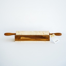 [Home0084] Bread rolling pin white marble